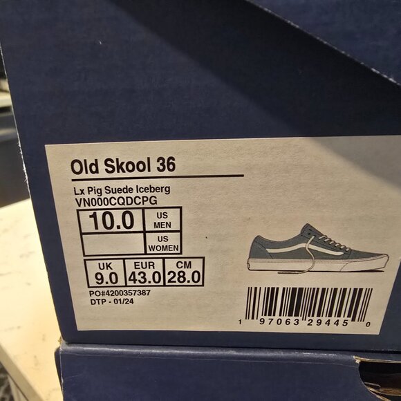 New Vans Premium Old Skool 36 LX PIG SUEDE Sneakers Low-Top ICEBERG MENS SZ 10 - Picture 9 of 13